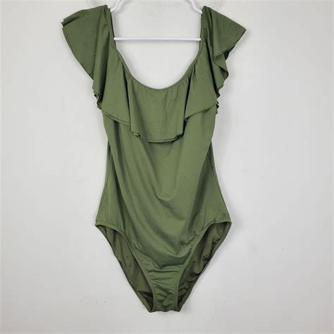 michael kors olive green one piece bathing suit